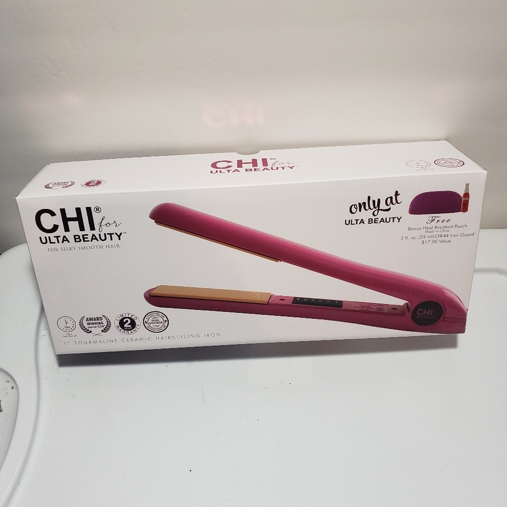 CHI For Ulta Beauty Pink 1" Tourmaline Ceramic Hair styling Iron.